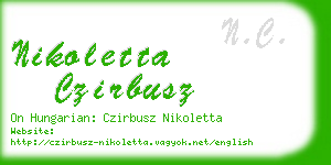 nikoletta czirbusz business card